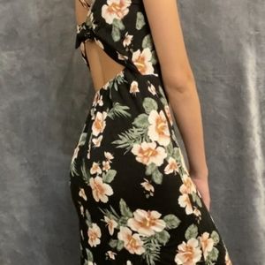Aeropostale dress floral button up tie-back